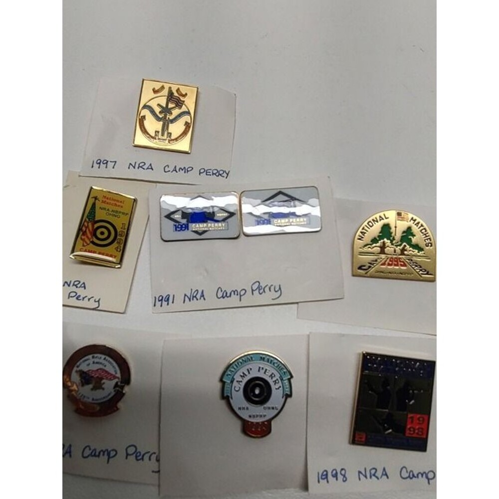 Lot of 8 NRA Camp Perry Pins Pin National Matches Rifle Association